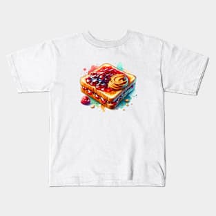 Peanut Butter And Jelly Toast Kawaii Breakfast Vintage Sandwich Yummy Kids T-Shirt